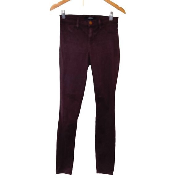 J Brand Size 26 Super Skinny Snifter Jeans Womens Wine Maroon Mid Rise Pants - Picture 1 of 12